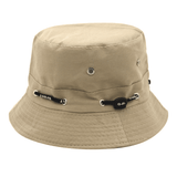 Unisex Outdoor Sun Protection Bucket Hat - Casual Beige Fisherman Style