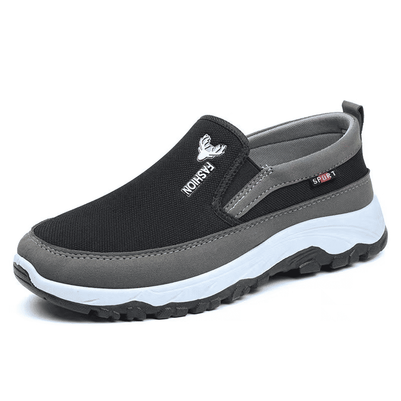 Freyr Men's Comfortable Driving Loafers: Non-Slip, Breathable, Black Walking Shoes