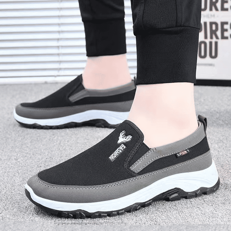 Freyr Men's Comfortable Driving Loafers: Non-Slip, Breathable, Black Walking Shoes