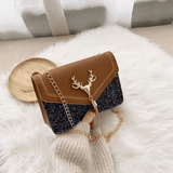 FBK Women's Frosted Tassel Mini Square Shoulder Bag - Chic Phone Sling