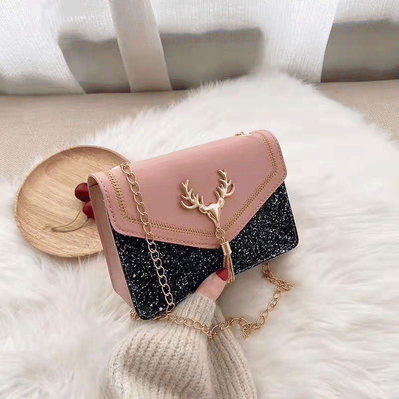 FBK Women's Frosted Tassel Mini Square Shoulder Bag - Chic Phone Sling