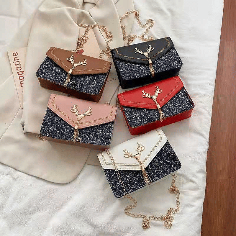 FBK Women's Frosted Tassel Mini Square Shoulder Bag - Chic Phone Sling