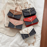 FBK Women's Frosted Tassel Mini Square Shoulder Bag - Chic Phone Sling
