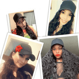 Lustrous Black Curly Hat Wig - Premium Synthetic Hair, 26 Inch, Fashion Cap