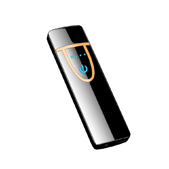 Fingerprint Touch Sensor Charging Lighter USB Rechargeable Compact Cigarette Lighter for Men