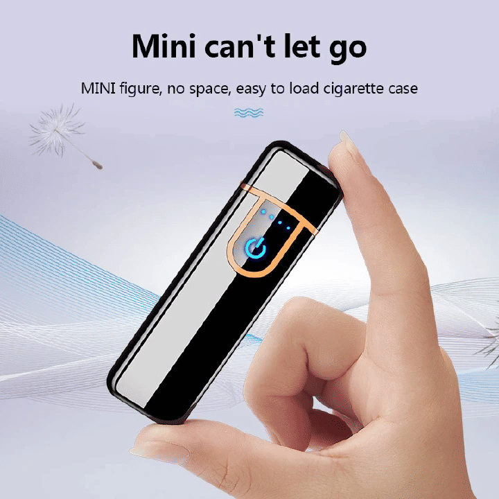 Fingerprint Touch Sensor Charging Lighter USB Rechargeable Compact Cigarette Lighter for Men