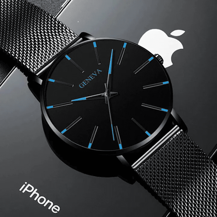 Classic Men's Business Quartz Watch with Stainless Steel Mesh Band