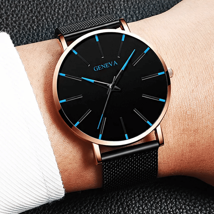 Classic Men's Business Quartz Watch with Stainless Steel Mesh Band