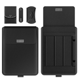Elegant Leather Laptop Sleeve Case with Stand, Multi-Function, 11-15 Inch