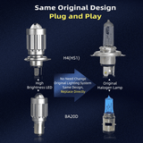 V10 Motorcycle LED Headlight Bulb: 12000Lm Dual-Color 24W Hi/Lo Beam