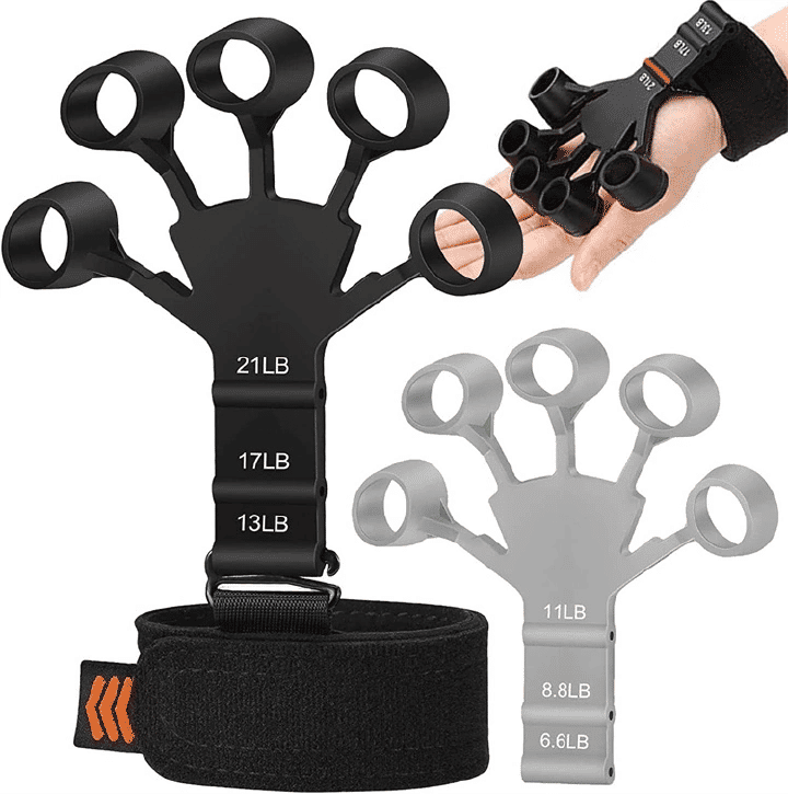 Finger Gripper Exerciser 6 Resistant Levels Silicone Hand Strengthener for Rehabilitation