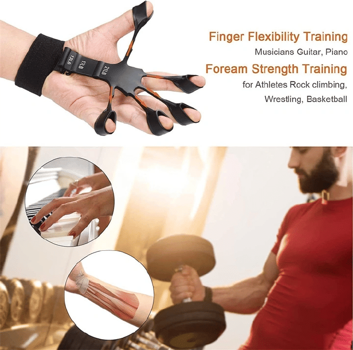 Finger Gripper Exerciser 6 Resistant Levels Silicone Hand Strengthener for Rehabilitation