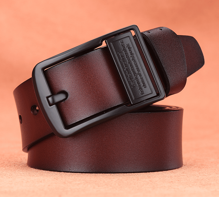 Men's Fashion Black/Brown Pin Buckle Belt - 49-Inch Plus Size Casual Wear
