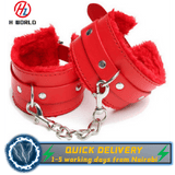 HW Premium Leather Chain Handcuffs Restraints - Adult Sex Toys for Couples