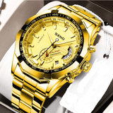 Men's Large Dial Waterproof Calendar Watch - Fashion Business Stainless Steel