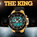 Skmei Men's Military Sport Quartz Watch Waterproof Silicone Strap