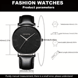 Luxury 4-Piece Men's Fashion Sports Quartz Watch Set Brown Leather Bracelet
