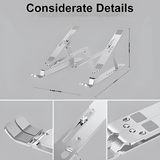 RichRipple Premium Aluminum Alloy Foldable Laptop Stand - Ergonomic Adjustable Riser