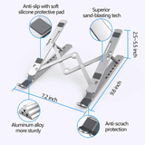 RichRipple Premium Aluminum Alloy Foldable Laptop Stand - Ergonomic Adjustable Riser