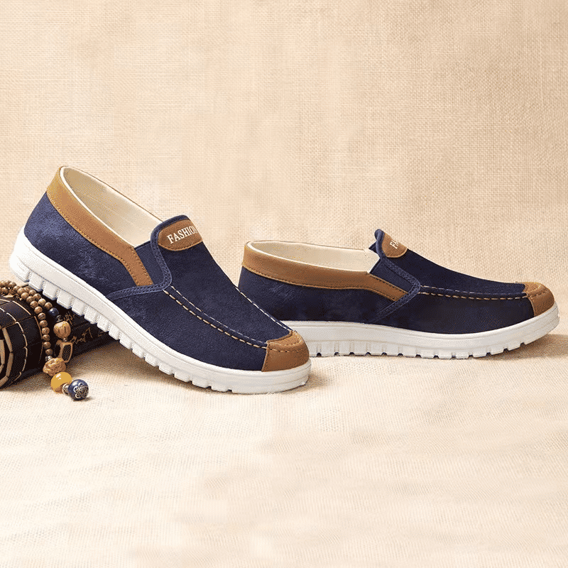 Men's Classic Slip-On Casual Loafers: Comfortable Rubber Sole Walking Shoes