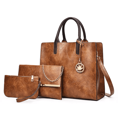 Versatile 3-Piece Women's PU Leather Handbag Set: Tote, Crossbody, Clutch
