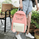 Stylish 4-Piece Nylon Handbag Set: Backpack, Tote, Crossbody, Clutch, Wallet