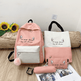 Stylish 4-Piece Nylon Handbag Set: Backpack, Tote, Crossbody, Clutch, Wallet