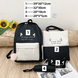Stylish 4-Piece Nylon Handbag Set: Backpack, Tote, Crossbody, Clutch, Wallet