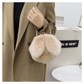Charming Plush Rabbit Ear Crossbody Bag for Women - Soft Wool Handbag