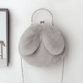 Charming Plush Rabbit Ear Crossbody Bag for Women - Soft Wool Handbag