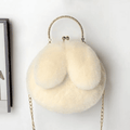 Charming Plush Rabbit Ear Crossbody Bag for Women - Soft Wool Handbag
