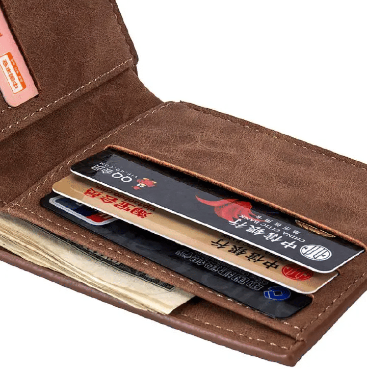 Men's Simple Short Leather PU Wallet Business Casual Handbag