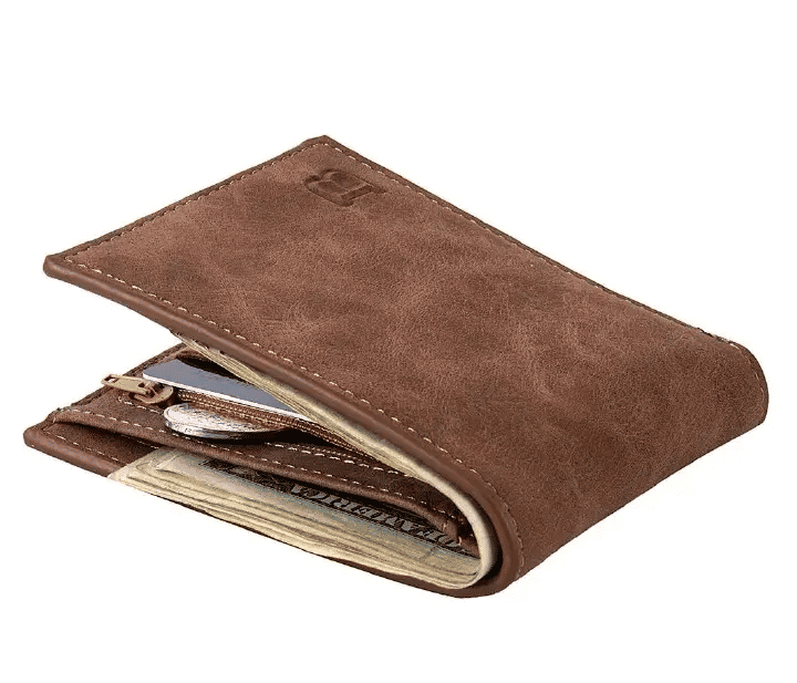 Men's Simple Short Leather PU Wallet Business Casual Handbag