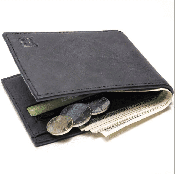 Men's Simple Short Leather PU Wallet Business Casual Handbag