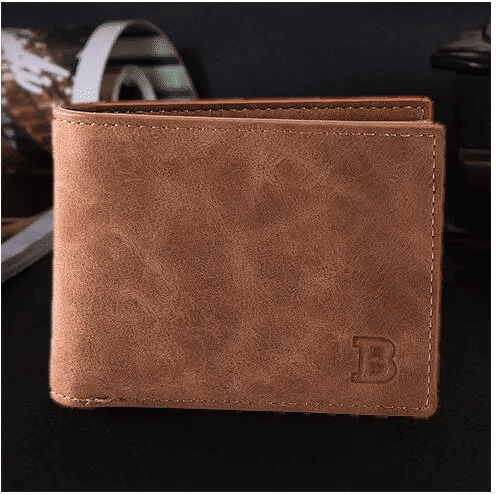 Men's Simple Short Leather PU Wallet Business Casual Handbag