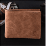 Men's Simple Short Leather PU Wallet Business Casual Handbag