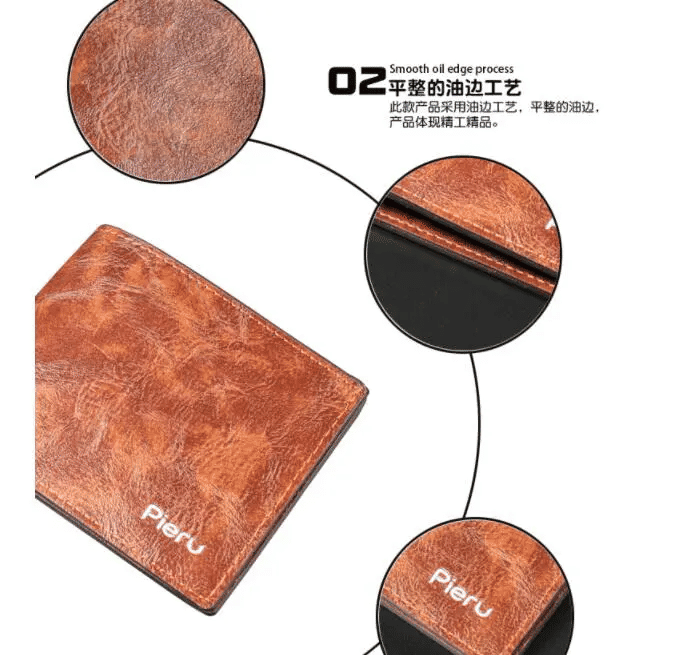 Men's Short Leisure Wallet Imitation Leather Large Capacity Horizontal Gift Beach Ticket Small Bag
