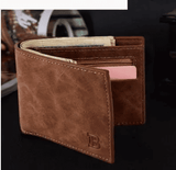 Men's Simple Short Leather PU Wallet Business Casual Handbag