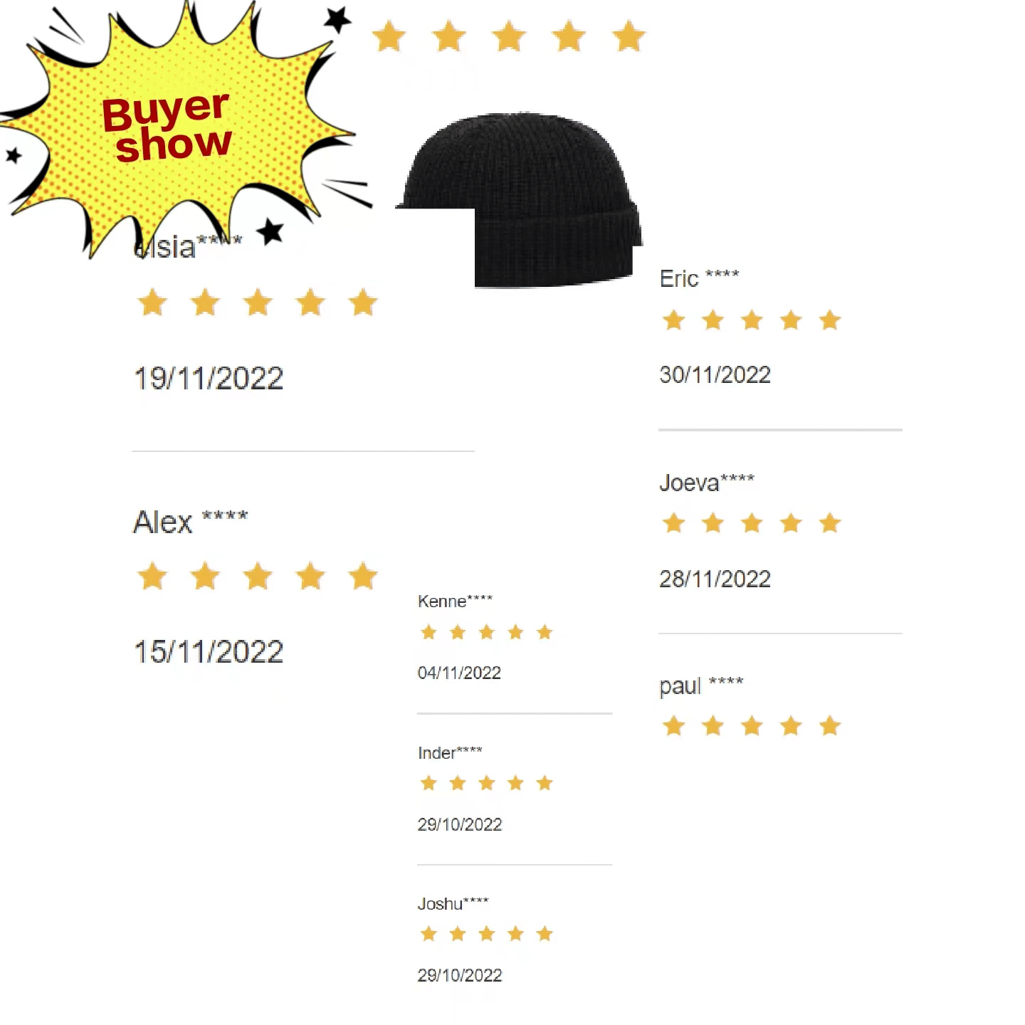 Unisex Fashion Hip Hop Skullcap Beanie, Warm Brimless Knit Melon Cap for Men & Women
