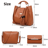 Stylish 3-Piece Women's Handbag Set: Tote, Crossbody, Purse for Ladies