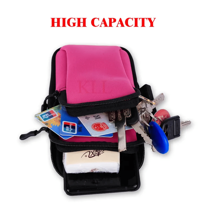 Universal 6.5in Waterproof Sport Armband Bag Running Gym Arm Band Mobile Phone Case Cover Holder for iPhone Samsung Xiaomi Black