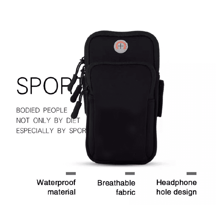 Universal 6.5in Waterproof Sport Armband Bag Running Gym Arm Band Mobile Phone Case Cover Holder for iPhone Samsung Xiaomi Black