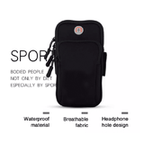 Universal 6.5in Waterproof Sport Armband Bag Running Gym Arm Band Mobile Phone Case Cover Holder for iPhone Samsung Xiaomi Black