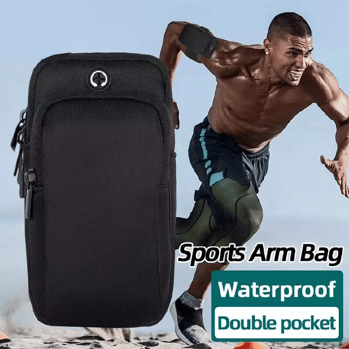 Universal 6.5in Waterproof Sport Armband Bag Running Gym Arm Band Mobile Phone Case Cover Holder for iPhone Samsung Xiaomi Black