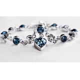 Elegant Crystal Heart Charm Bracelet for Women - Bridal Wedding Fine Jewelry Gift