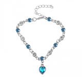 Elegant Crystal Heart Charm Bracelet for Women - Bridal Wedding Fine Jewelry Gift