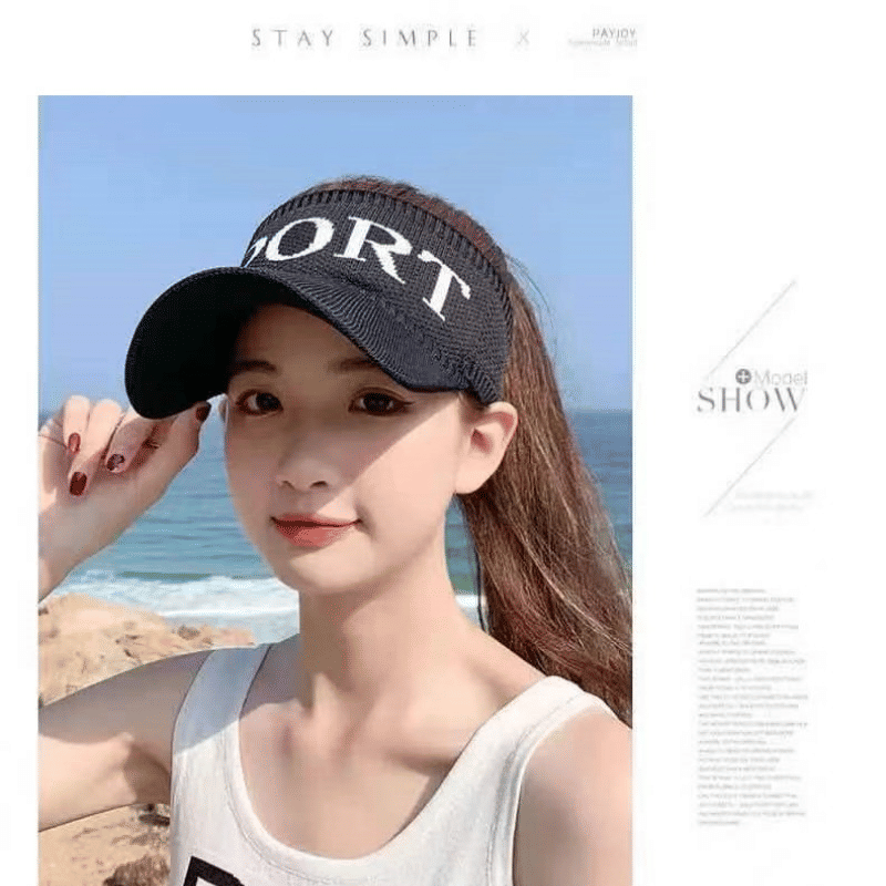 Women's Breathable Topless Sun Visor Hat - Outdoor Ladies Baseball Cap