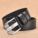 Stylish Men's PU Leather Belt, Black Buckle, Casual & Business Wear