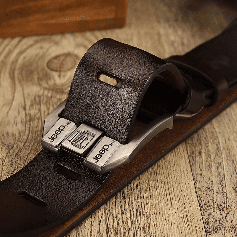 Stylish Men's PU Leather Belt, Black Buckle, Casual & Business Wear
