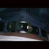 Stylish Men's PU Leather Belt, Black Buckle, Casual & Business Wear